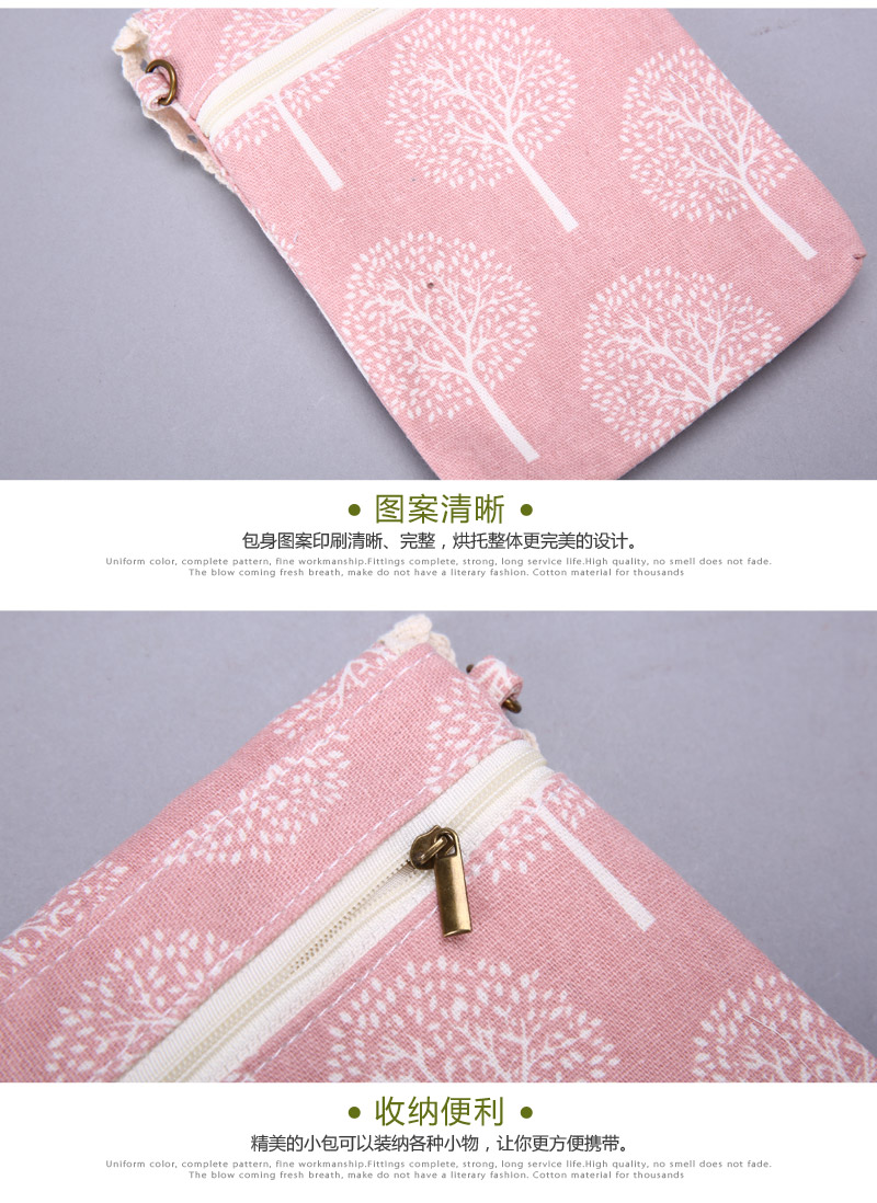 Lovely simple mobile phone bag Crossbody Bag Purse fashionable and convenient mobile phone portable bag OO41 cotton material5