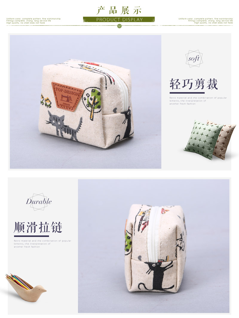Simple medium change package cotton material portable hand carry purse bag OO313