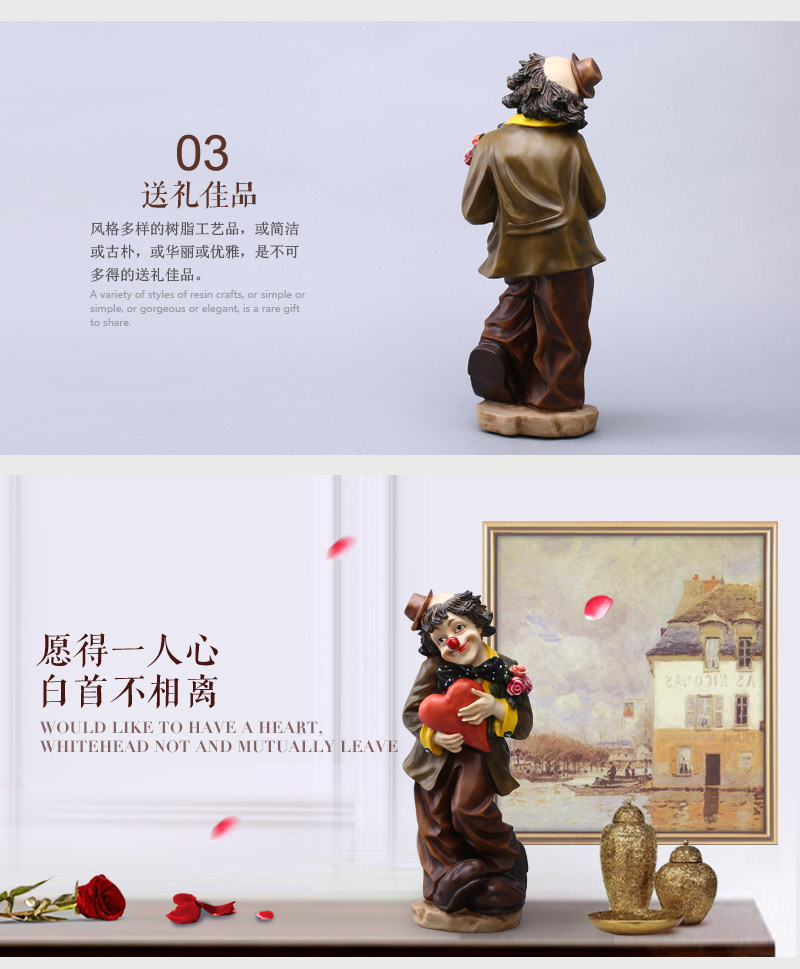 Simple creative holding red clown resin can be washed colourfast decoration living room Zhaocai office decoration 2076 bar4