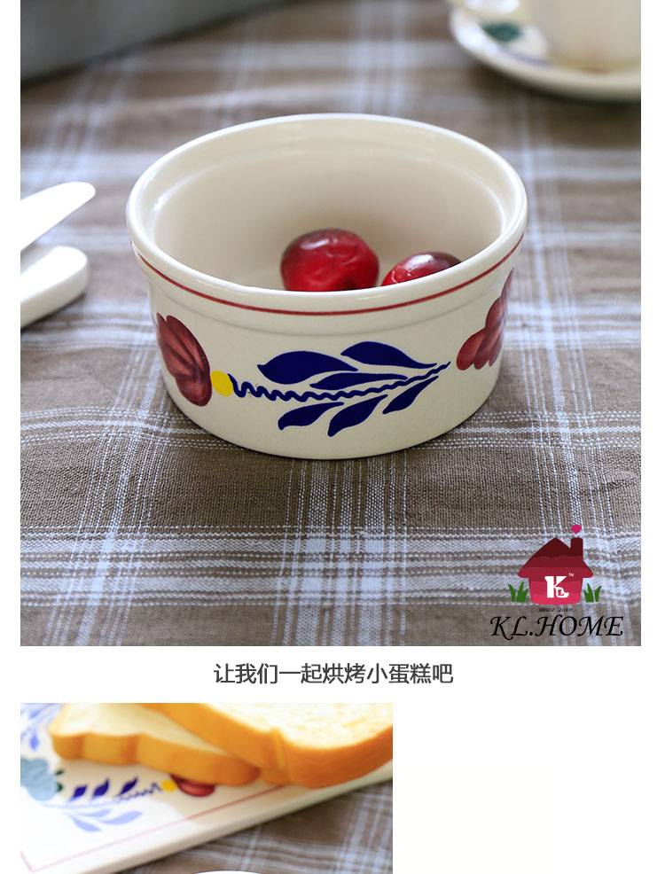 Carrier Nordic style literary small fresh flat bowl soup dessert pudding bowl cup Steamed Egg Custard baking cakes baking bowl4