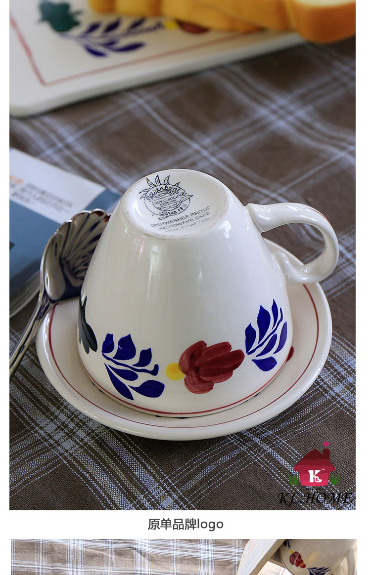 Carrier style ceramic series simple flower cane, coffee cup, milk cup, milk cup, milk tea cup office tea cup5