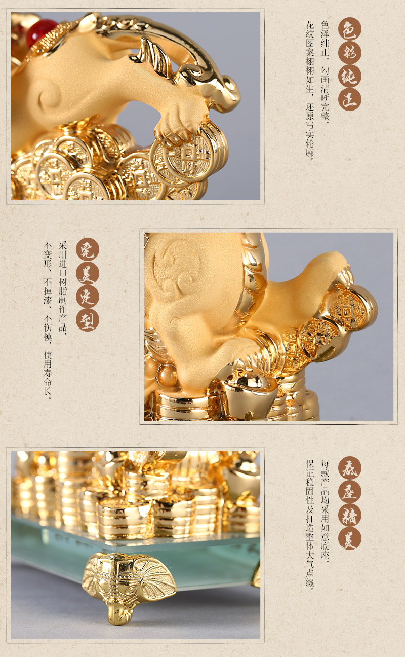 Chinese fortune treasure wealth / nano poly fona resin lucky lucky gold ornaments store opening office Home Furnishing resin crafts JSD0155