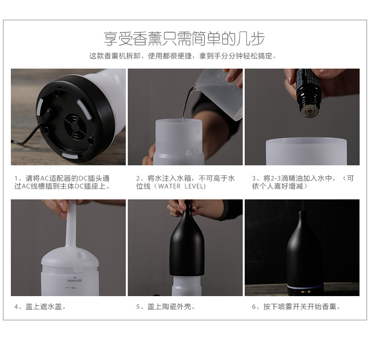 Chun Ying Chern Mini humidifier aromatherapy aromatherapy machine ceramic lamp Nightlight2