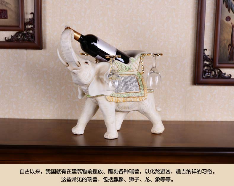 The elephant European wine rack creative Home Furnishing ornaments TV cabinet wine Decor living room decoration8