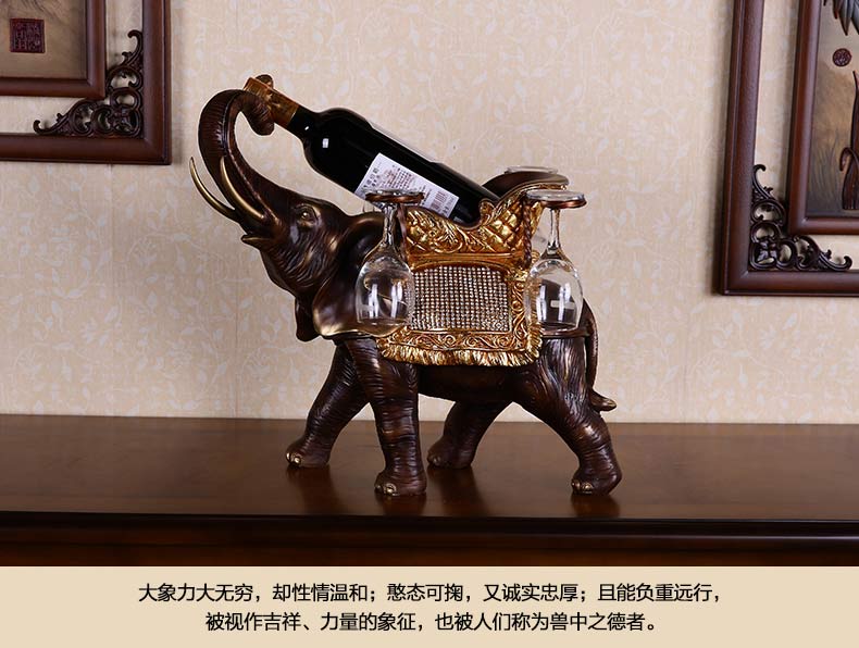 The elephant European wine rack creative Home Furnishing ornaments TV cabinet wine Decor living room decoration7