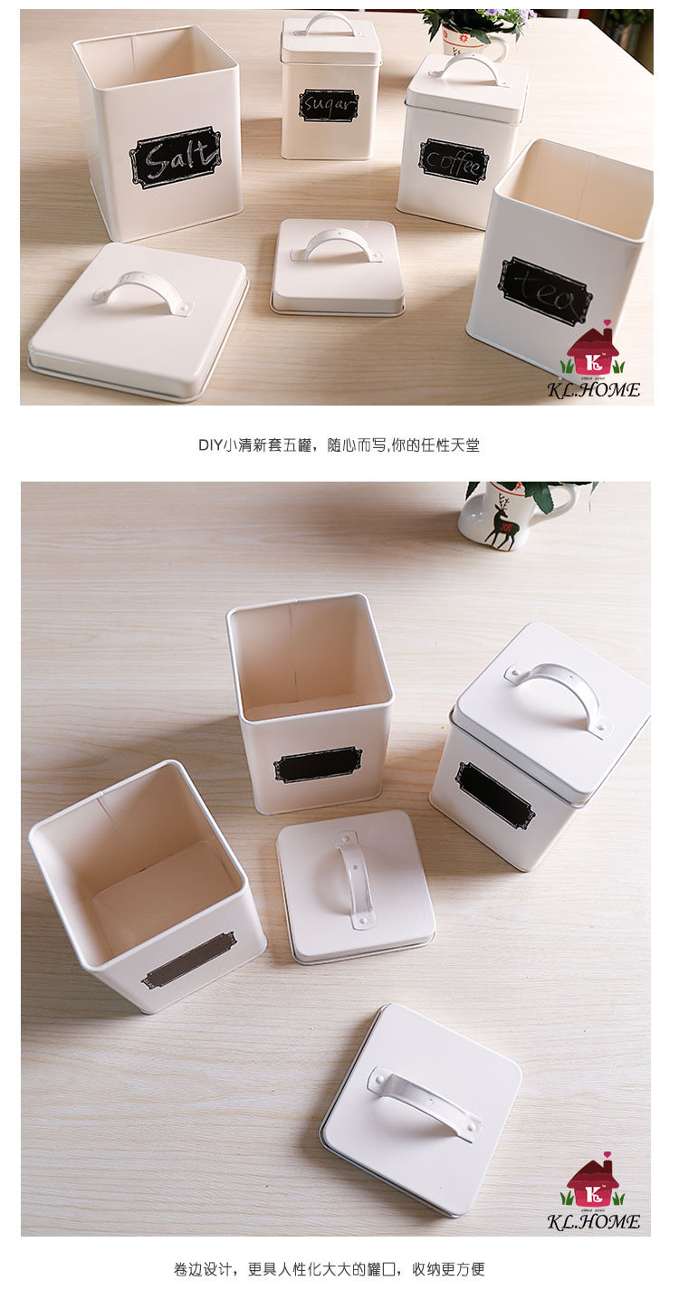 The new Carrier style Home Furnishing simple version of the small fresh white iron and five DIY storage tanks X3219