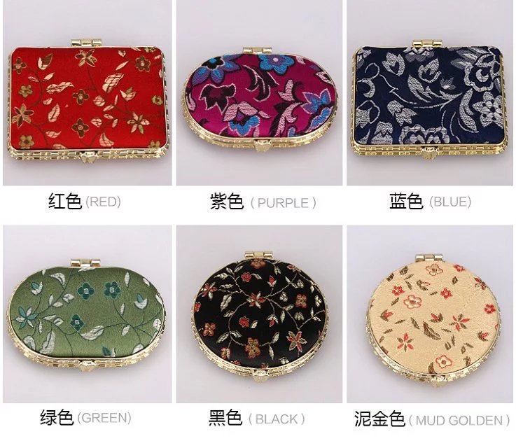 Chinese classical silk features portable mirror gift mirror, style contact business6