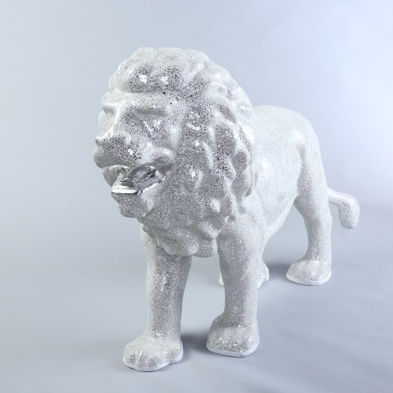 Glass steel mosaic modern minimalist standing lion ornaments decoration decoration Home Furnishing animal model C-11241