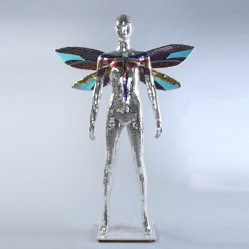 Mosaic glass winged angel beauty model Hotel KTV character style decoration, contact the merchant CH-10712
