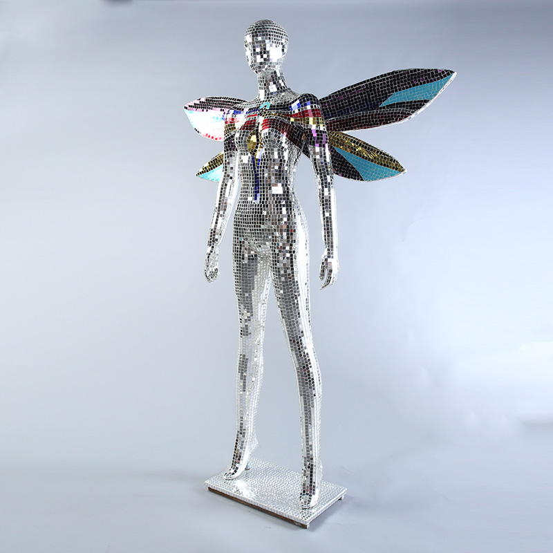 Mosaic glass winged angel beauty model Hotel KTV character style decoration, contact the merchant CH-10713