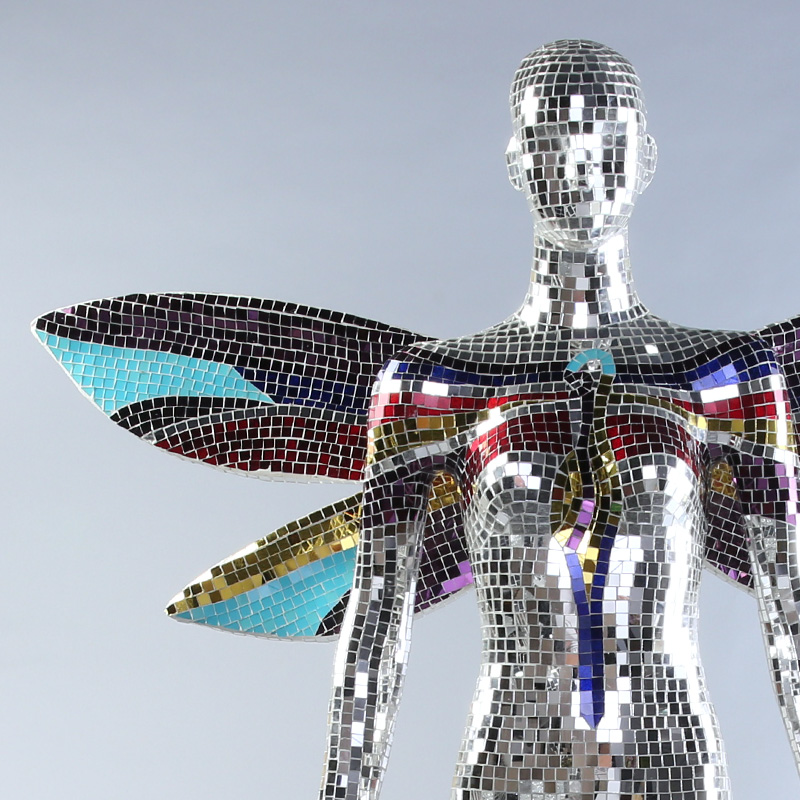Mosaic glass winged angel beauty model Hotel KTV character style decoration, contact the merchant CH-10716
