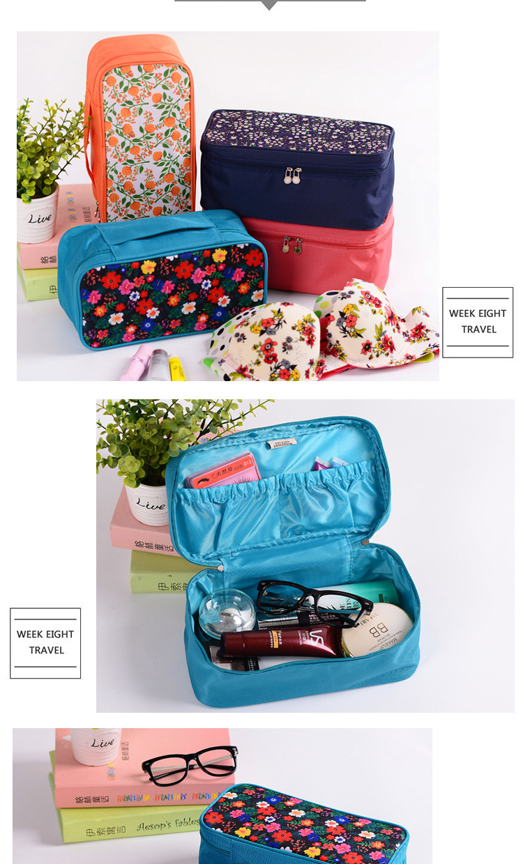 Multifunctional portable travel bag floral lingerie bag large makeup bag bra bag wash bag7