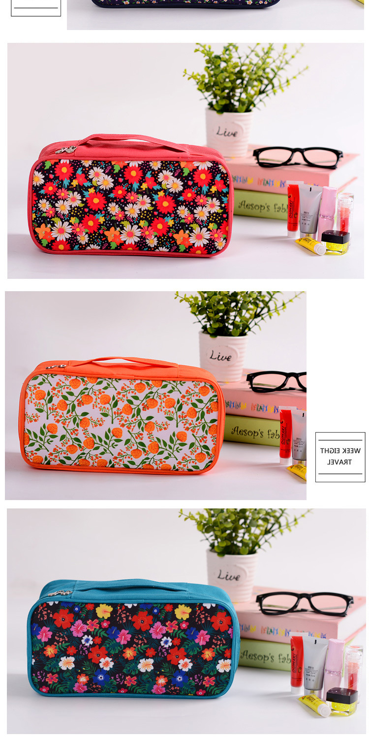 Multifunctional portable travel bag floral lingerie bag large makeup bag bra bag wash bag10