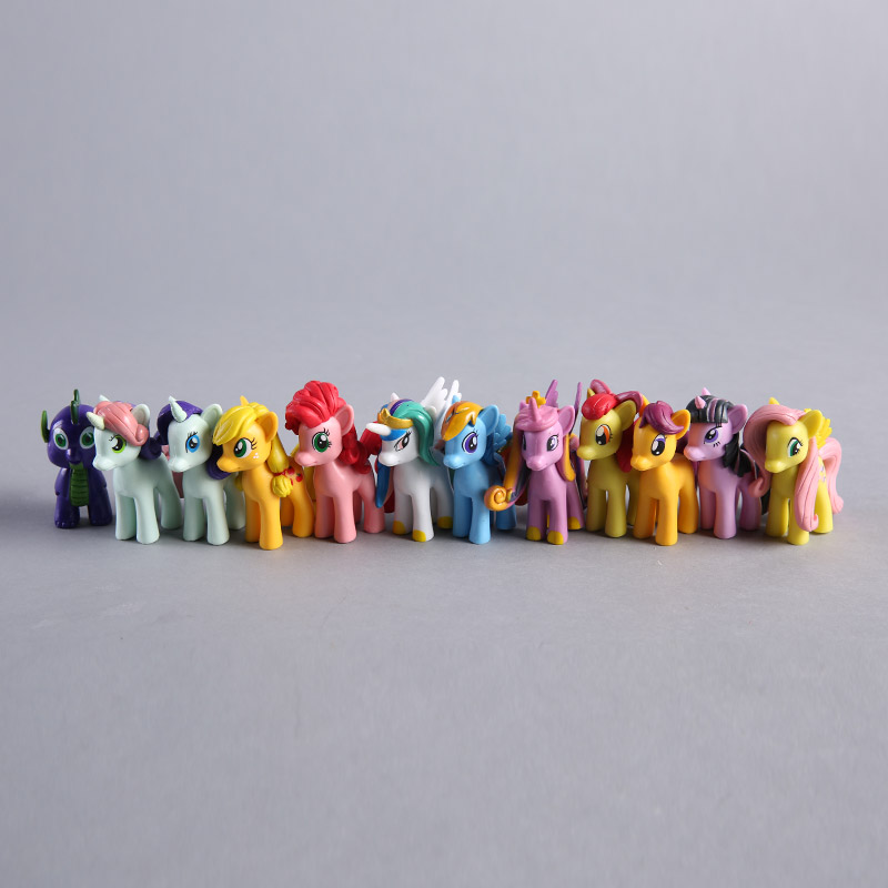 Rainbow horse (small) 12 sets of little Ma Baoli doll model set O131