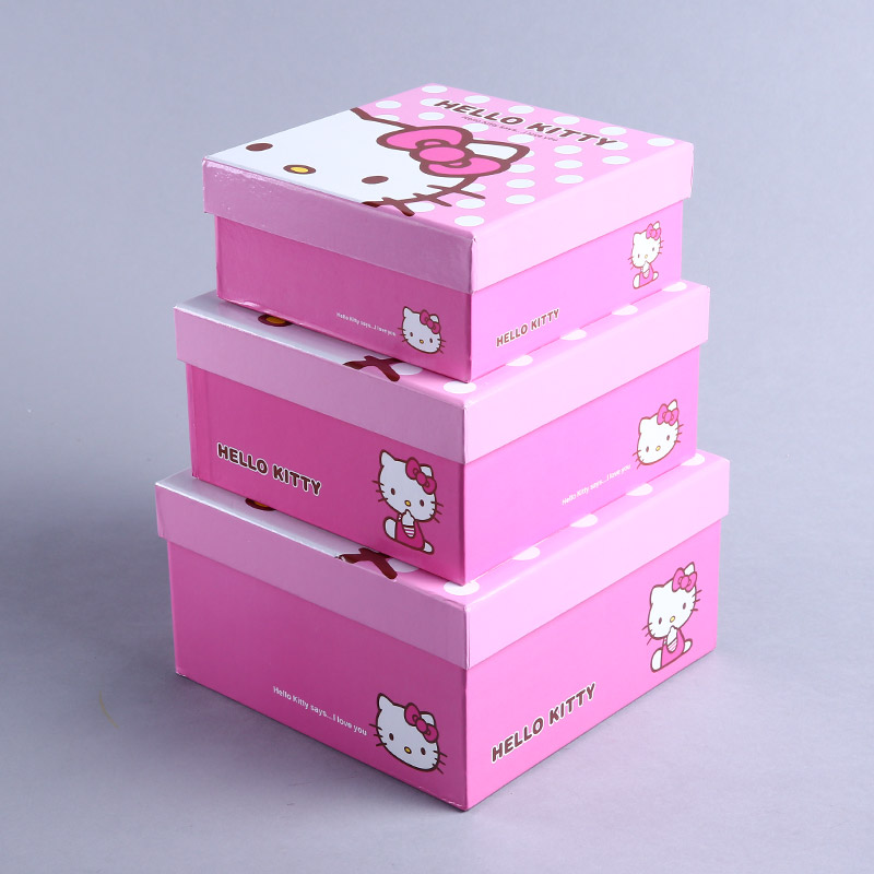 New HRLLO KITTY modeling three pieces of cube candy box gift box gift box custom wholesale TQ30481