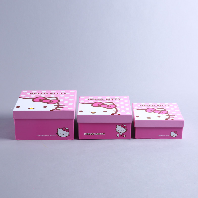 New HRLLO KITTY modeling three pieces of cube candy box gift box gift box custom wholesale TQ30482