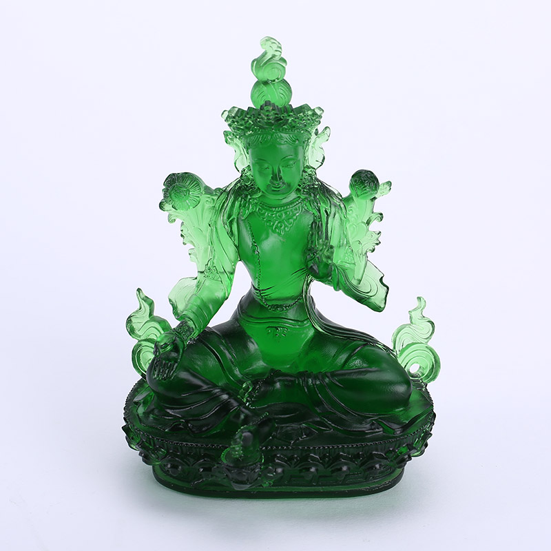 High-grade Green Tara glass ornaments gifts office decoration Home Furnishing Buddhist LKL191