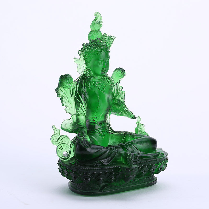 High-grade Green Tara glass ornaments gifts office decoration Home Furnishing Buddhist LKL194