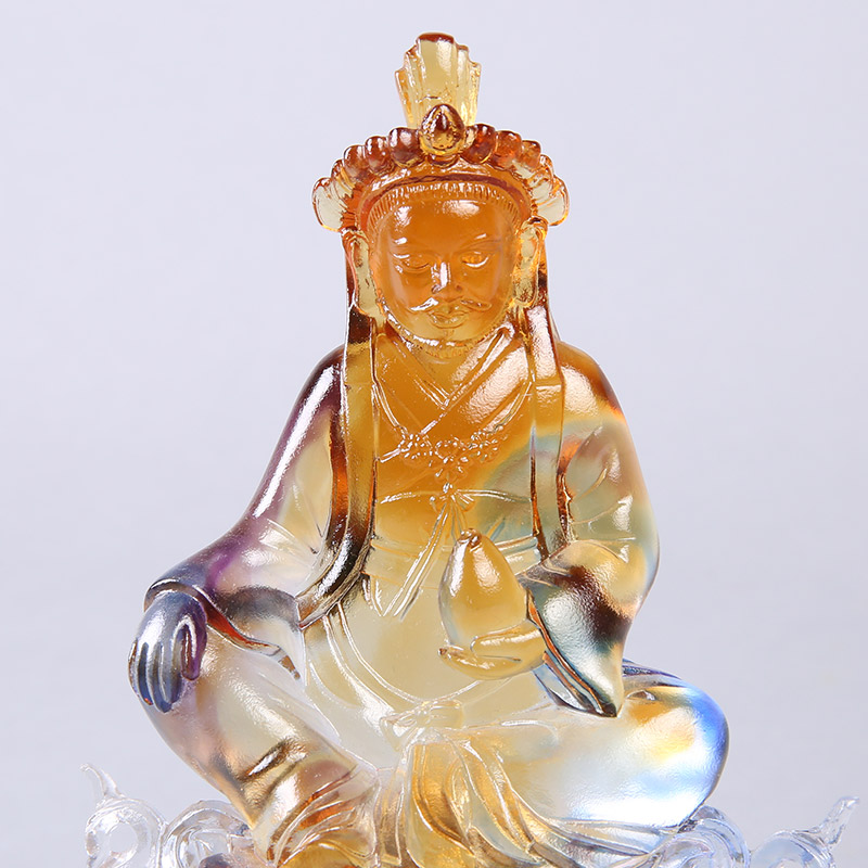 Wang Qibao Buddhism glass ornaments round high-grade office decoration gifts Home Furnishing LKL153