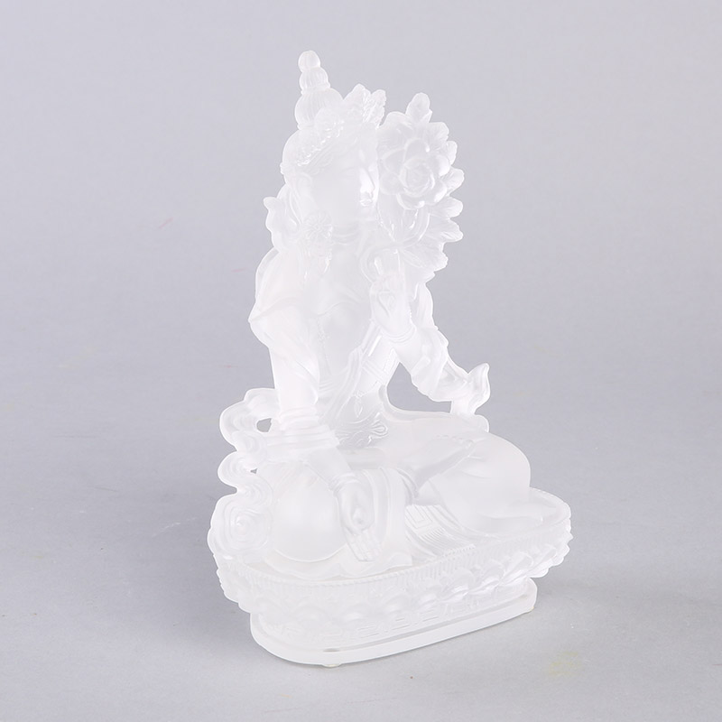 High-grade White Tara glass ornaments gifts office decoration Home Furnishing Buddhist LKL203