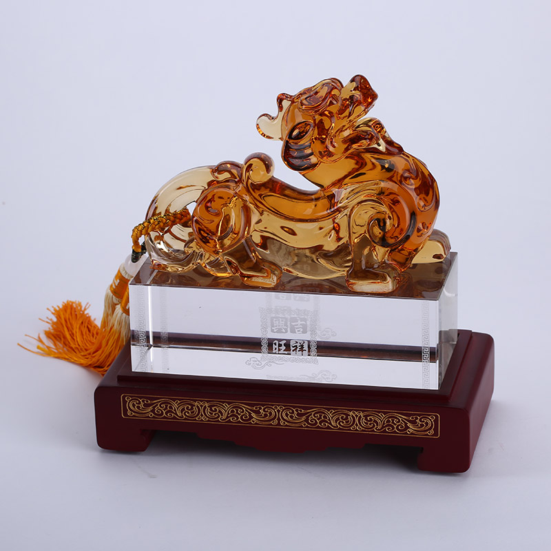 High-grade glass ornaments gifts auspicious prosperity Home Furnishing office decoration LKL101