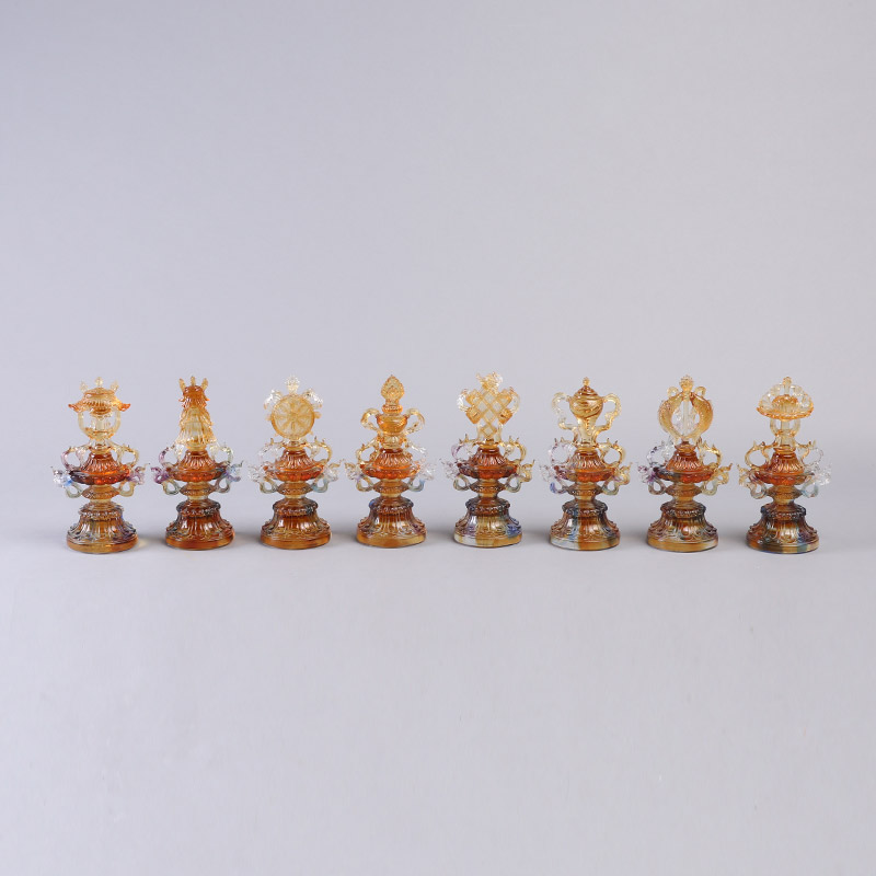 Grade Eight Buddhist auspicious Buddhist glass ornaments gifts office decoration Home Furnishing LKL161
