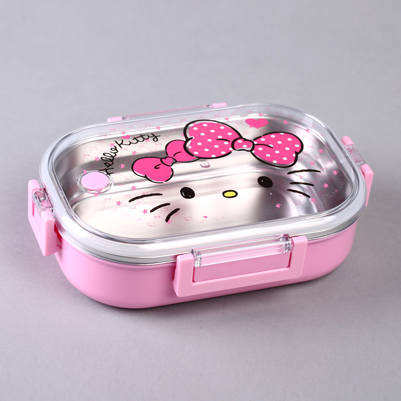 Cartoon children stainless steel tableware lunch box convenient lunch box baby plate sealed cover 3318-13