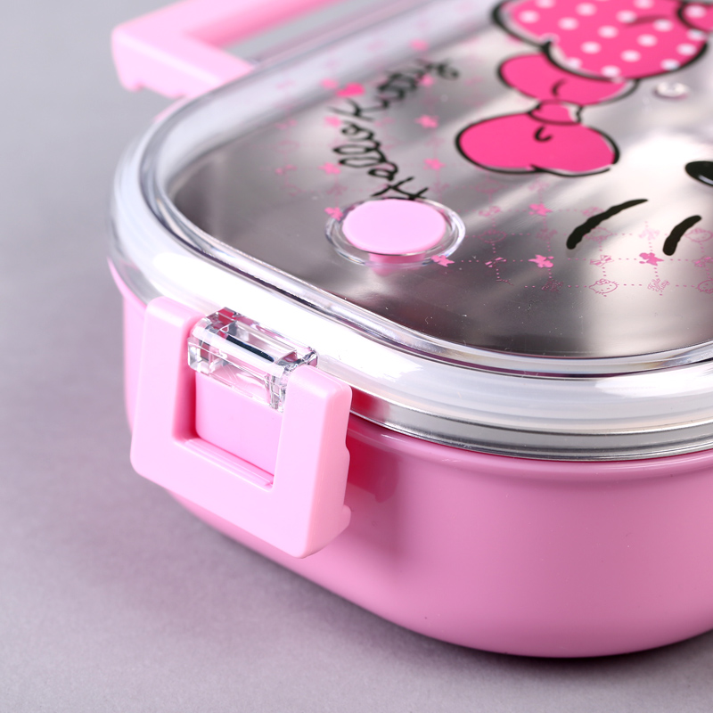 Cartoon children stainless steel tableware lunch box convenient lunch box baby plate sealed cover 3318-15