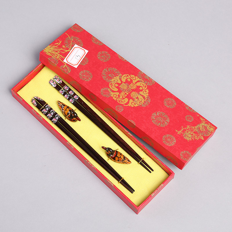 Top grade wood chopsticks with nail chopsticks 2 pairs of natural health and high grade gift FT131