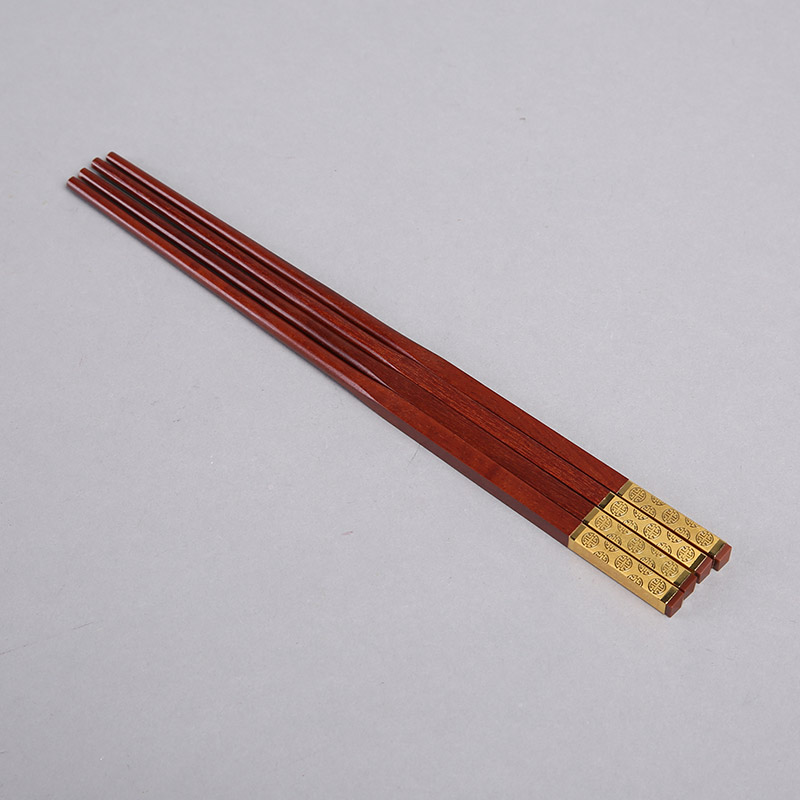 Red gold Xiaoshou high-grade wood chopsticks 2 suits of natural health gifts FT073