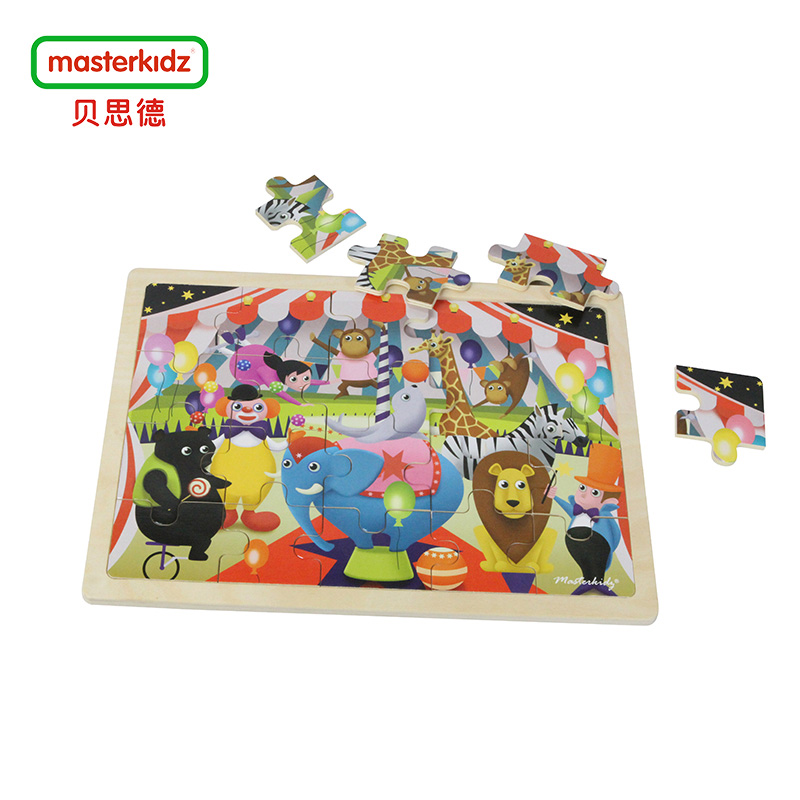 Masterkidz beiside wood wooden puzzle early Enlightenment Circus1