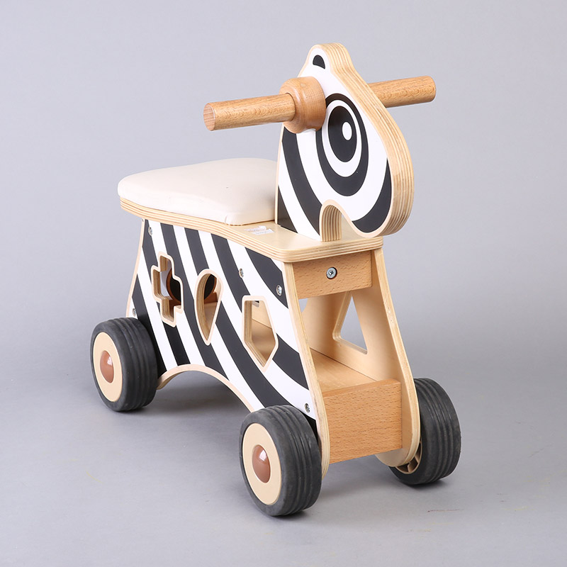 Masterkidz beiside bicycle riding toy wooden blocks for 12 months or more blocks zebra bicycle2