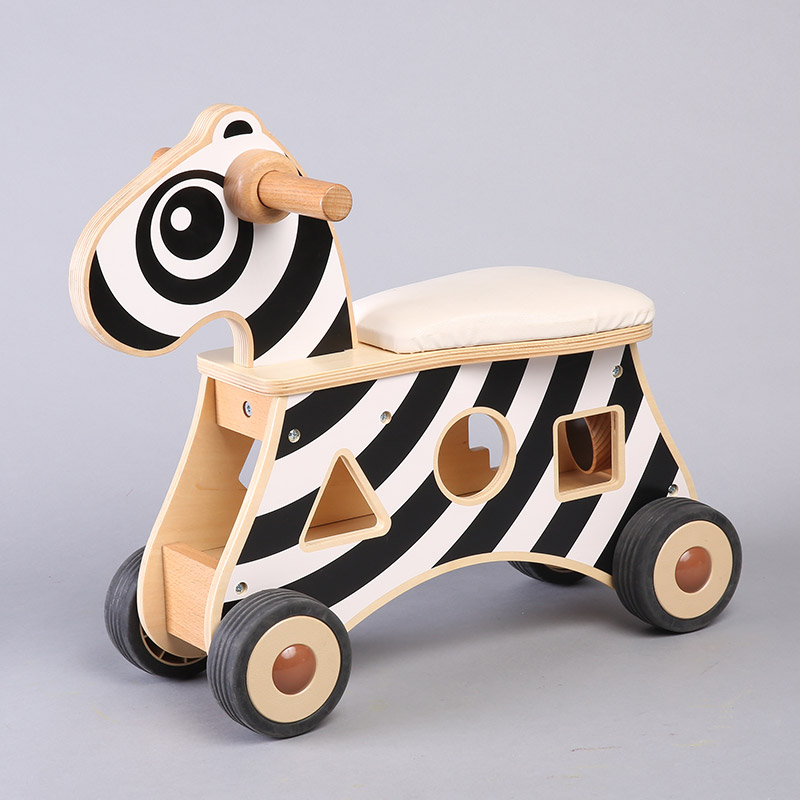 Masterkidz beiside bicycle riding toy wooden blocks for 12 months or more blocks zebra bicycle3