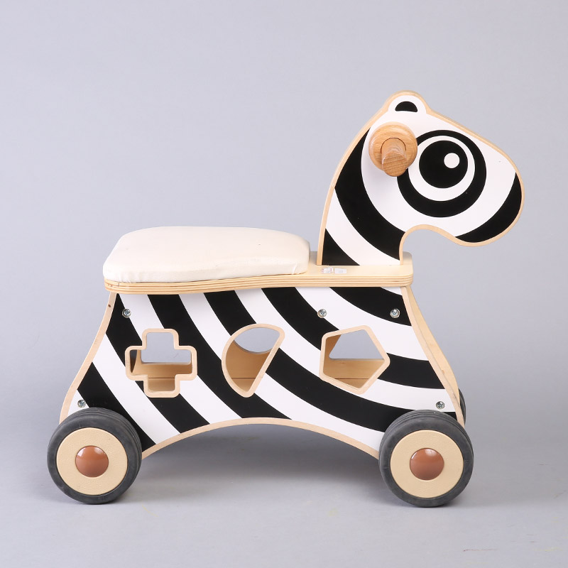 Masterkidz beiside bicycle riding toy wooden blocks for 12 months or more blocks zebra bicycle1