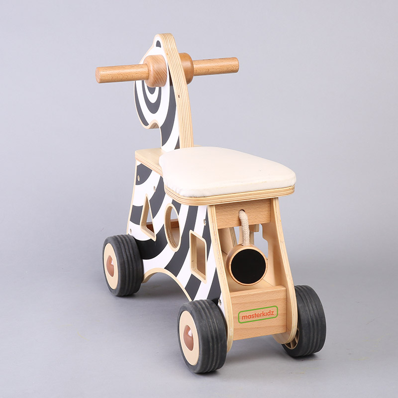 Masterkidz beiside bicycle riding toy wooden blocks for 12 months or more blocks zebra bicycle4
