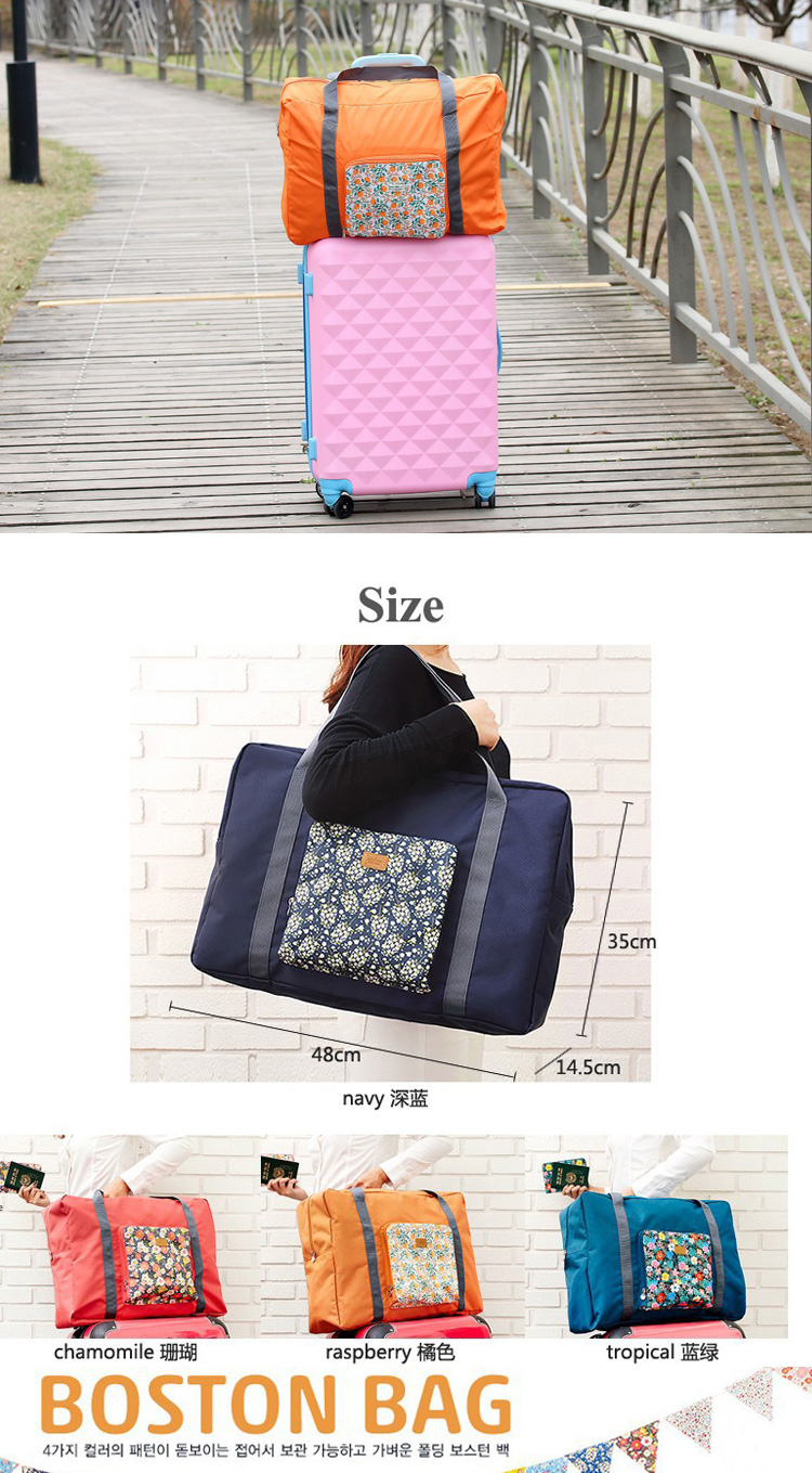 Large capacity Korea folding waterproof bag travel luggage bag short travel bag increase4