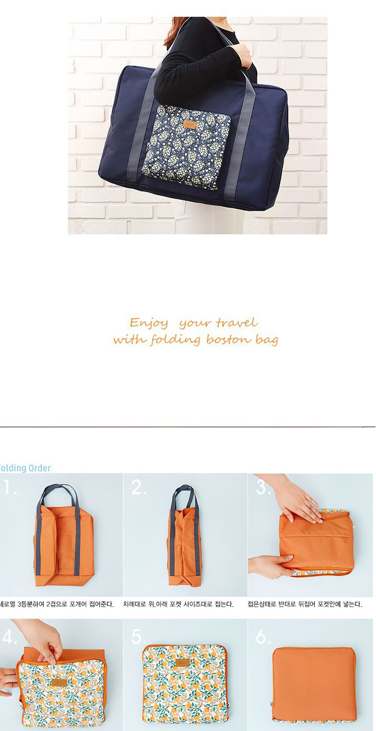 Large capacity Korea folding waterproof bag travel luggage bag short travel bag increase9