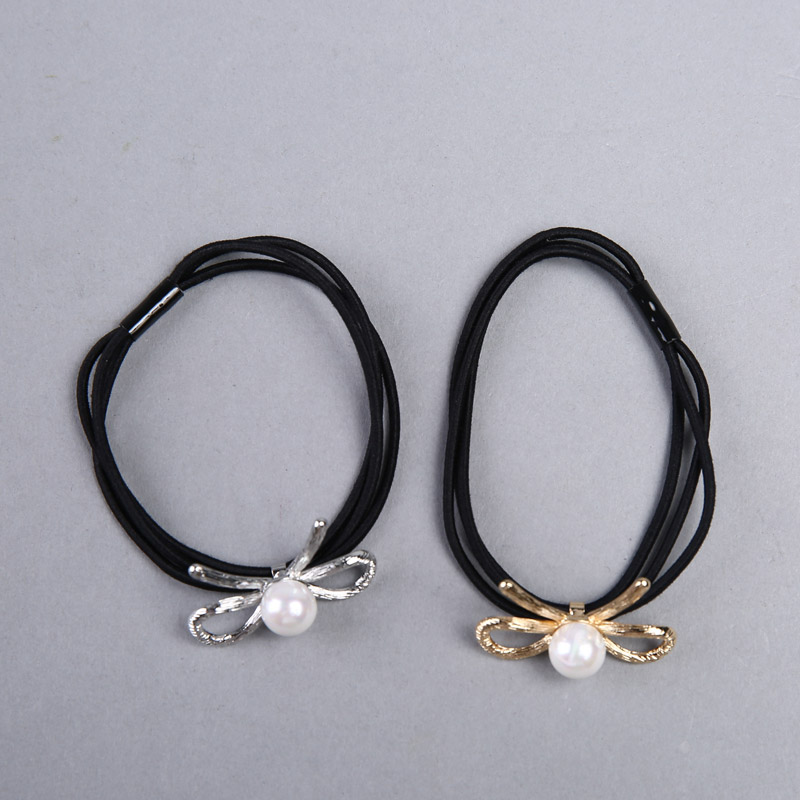 Korean cute Pearl Tousheng rubber ring simple decoration flower head ornaments fine hair ring YHHS291