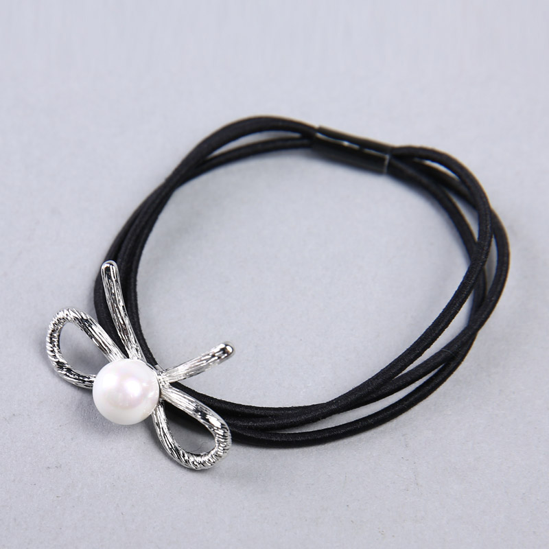 Korean cute Pearl Tousheng rubber ring simple decoration flower head ornaments fine hair ring YHHS294