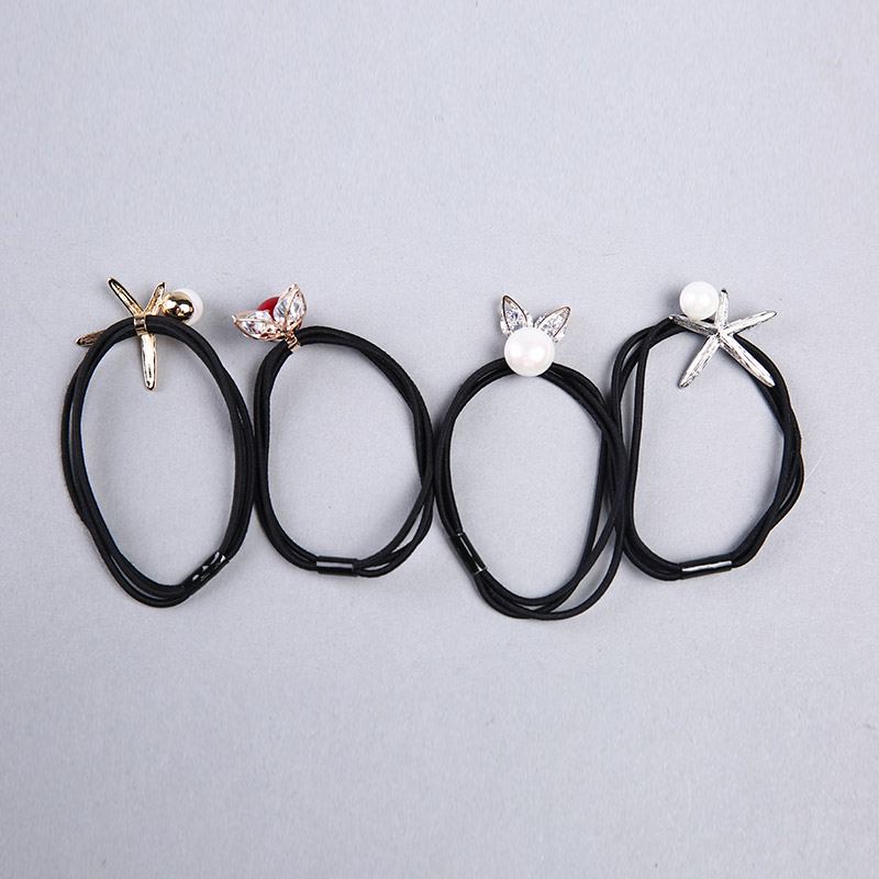 Korean cute small jewelry ring Tousheng headdress flower beads creative elastic head ornaments fine circle YHHS191
