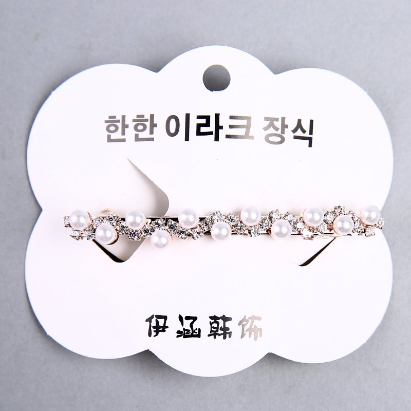 Korean fashion creative diamond paste paste pearl decoration fashion ladies hair accessories hairpin word folder YHHS411