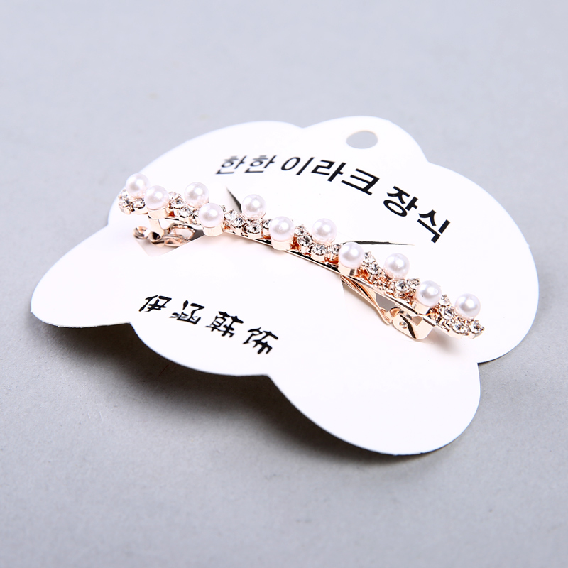 Korean fashion creative diamond paste paste pearl decoration fashion ladies hair accessories hairpin word folder YHHS413