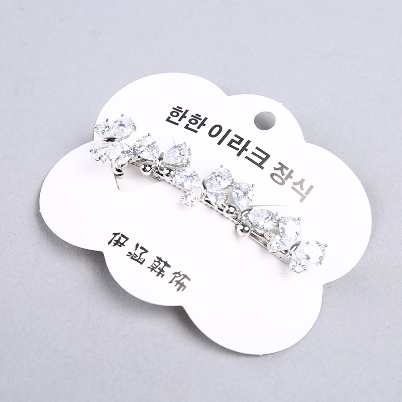 Korean fashion creative crystal mosaic metal edge fashion lady YHHS34 hair clip1