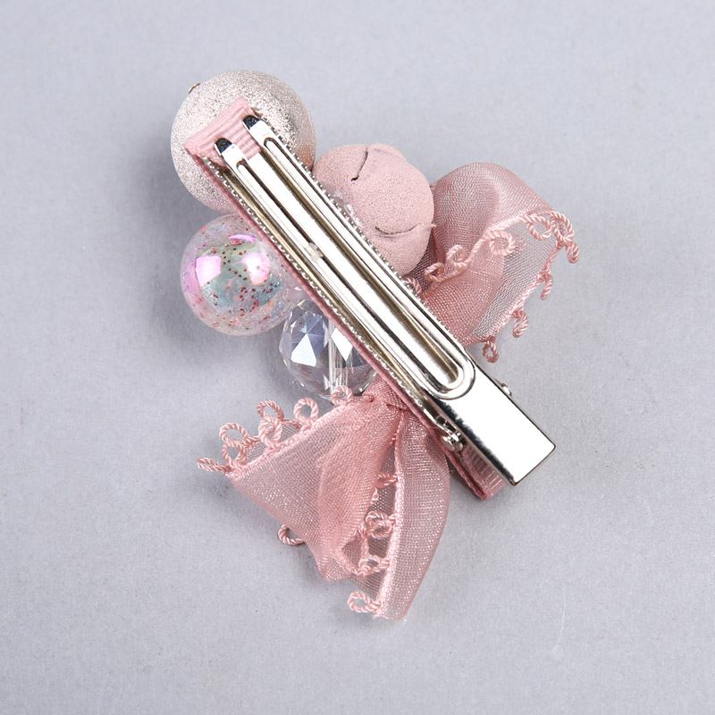 Korean fashion creative fabric flower crystal beads edge fashion lady YHHS25 hair clip4