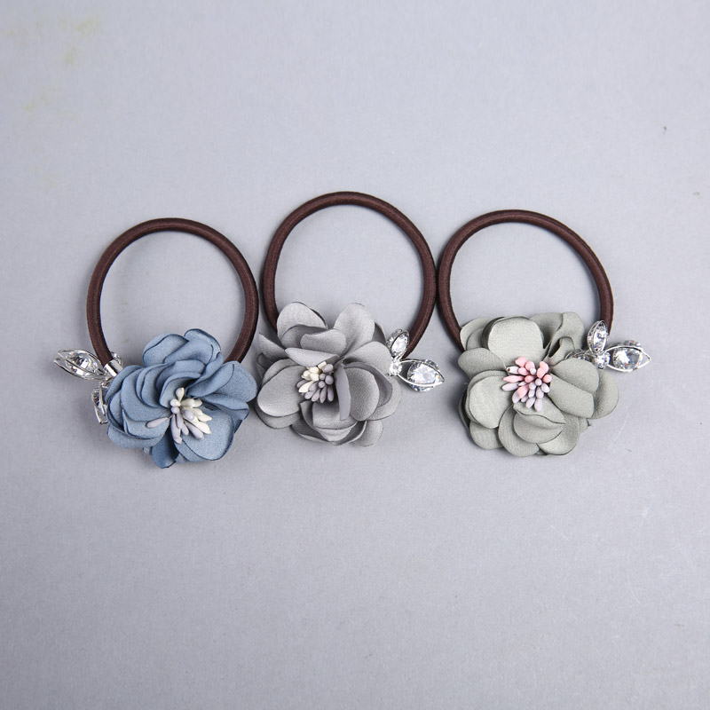 Korean cute simple cloth flower decoration ring Tousheng headdress flower head ornaments fine YHHS32 ring rubber band2