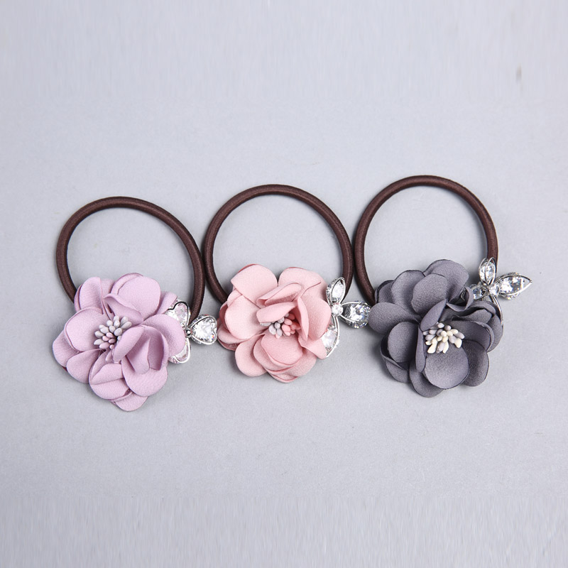 Korean cute simple cloth flower decoration ring Tousheng headdress flower head ornaments fine YHHS32 ring rubber band3