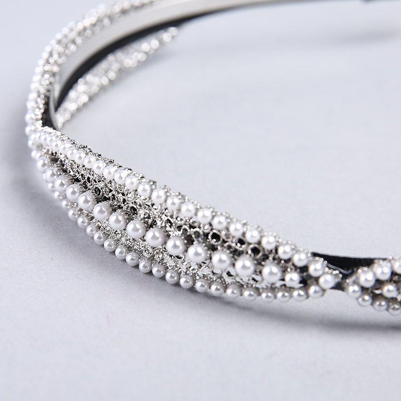 Korean minimalist fashion creative pearl paste custom jewelry fine hair hoop hoop head YHHS104