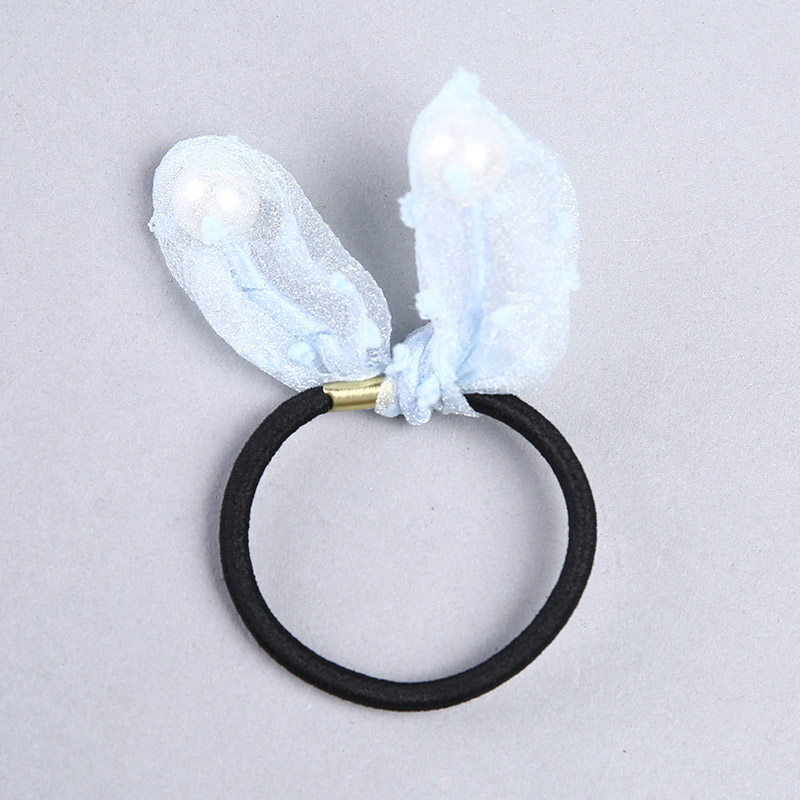 Korean cute rabbit ear ring Tousheng headdress flower head ornaments fine YHHS14 ring rubber band2
