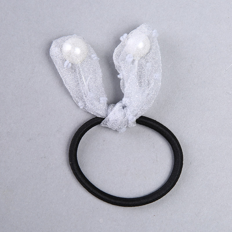 Korean cute rabbit ear ring Tousheng headdress flower head ornaments fine YHHS14 ring rubber band3