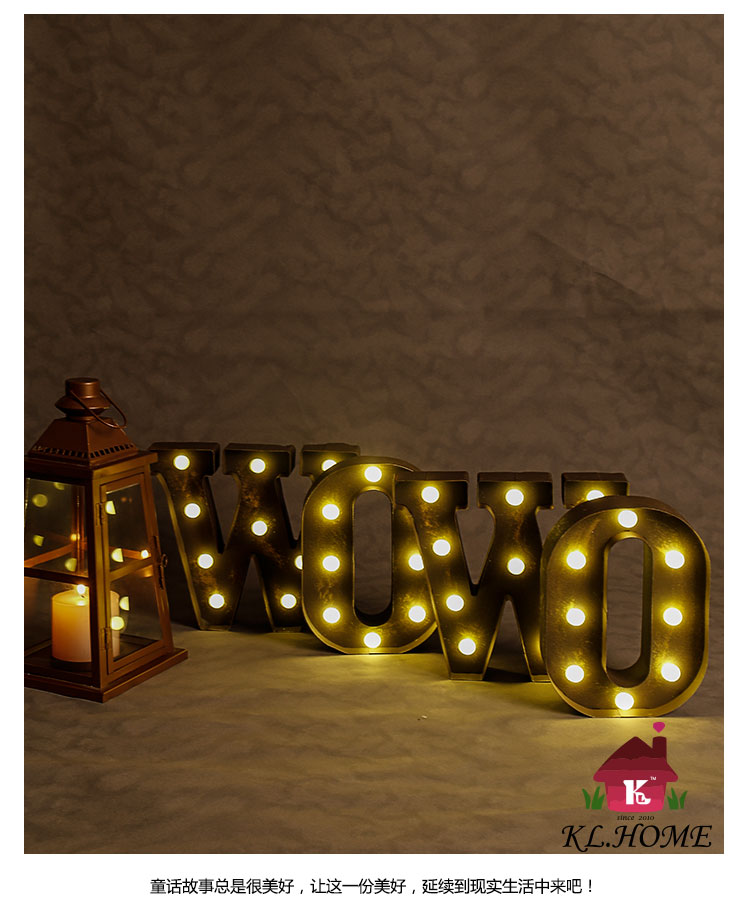 Carrier fashion LED letter lamp wedding decoration lamp energy-saving night lamp wall lamp neon retro creative Christmas lights, single note letters5